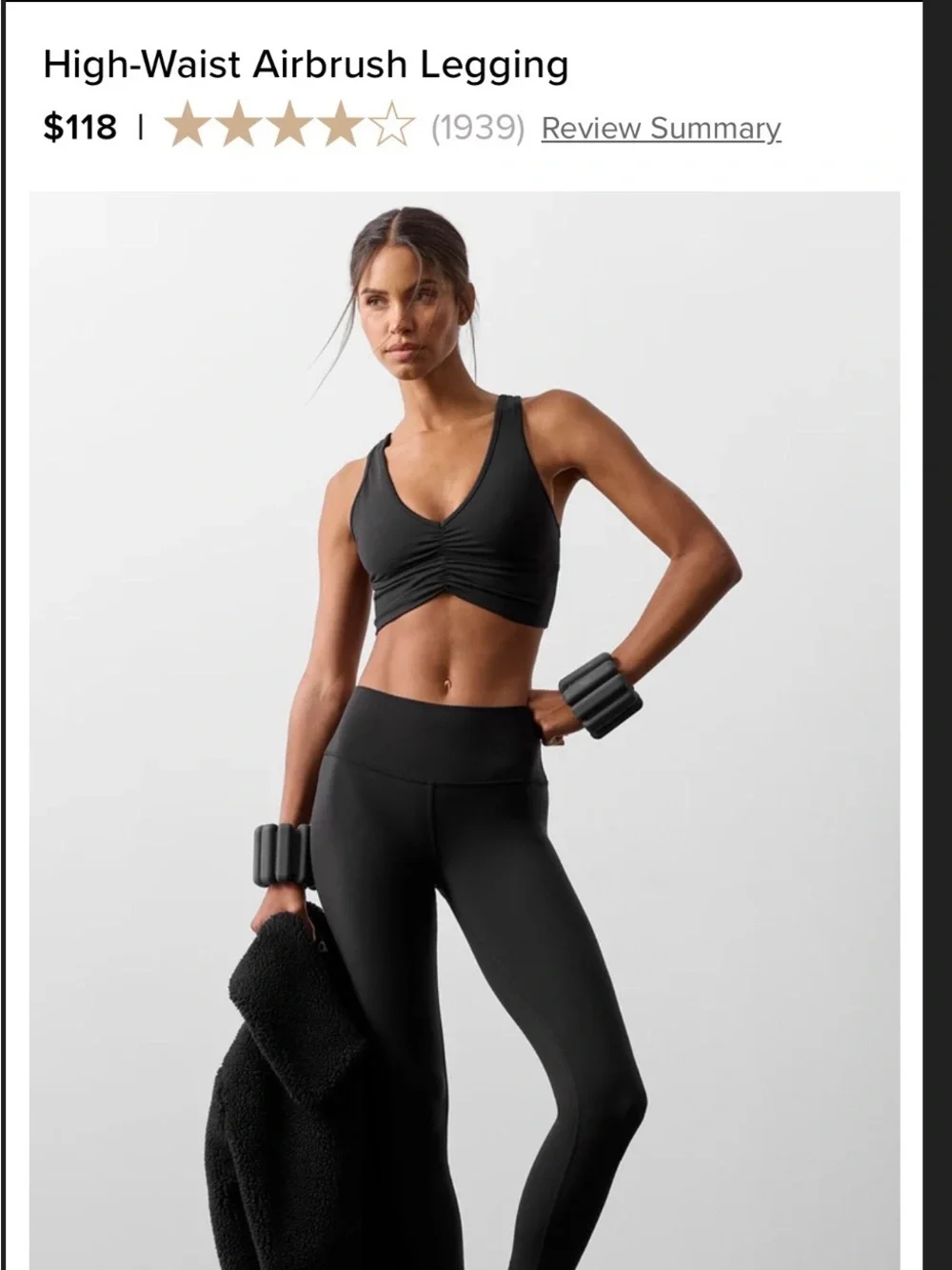 ALO Yoga Black High-Rise Leggings with Wide Waistband